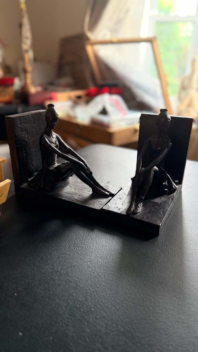 Unbranded Bronze Ballerina Decorative Bookends Pair